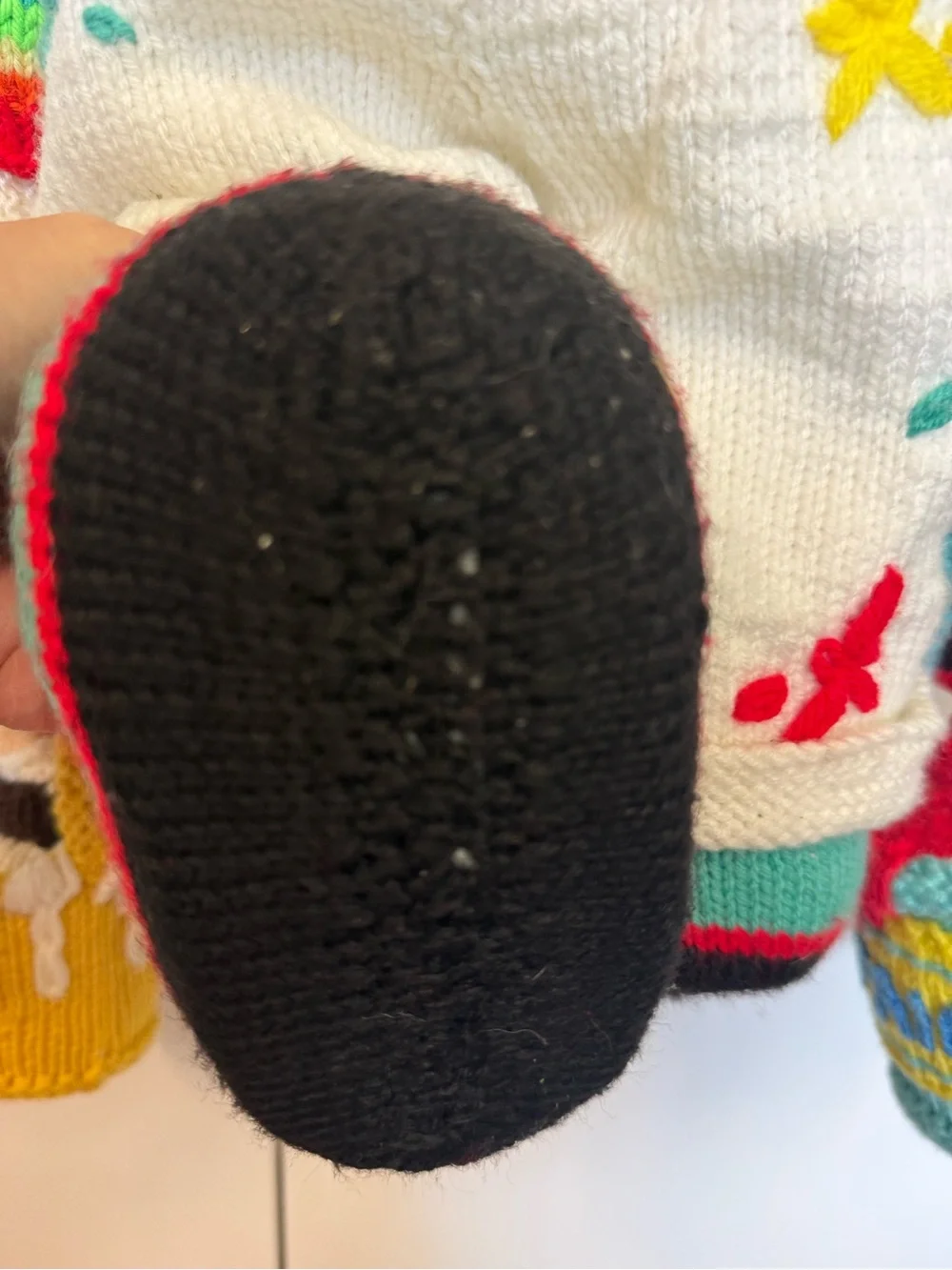 Handmade Knit Clown Doll - great details.  Classroom or nursery decor.